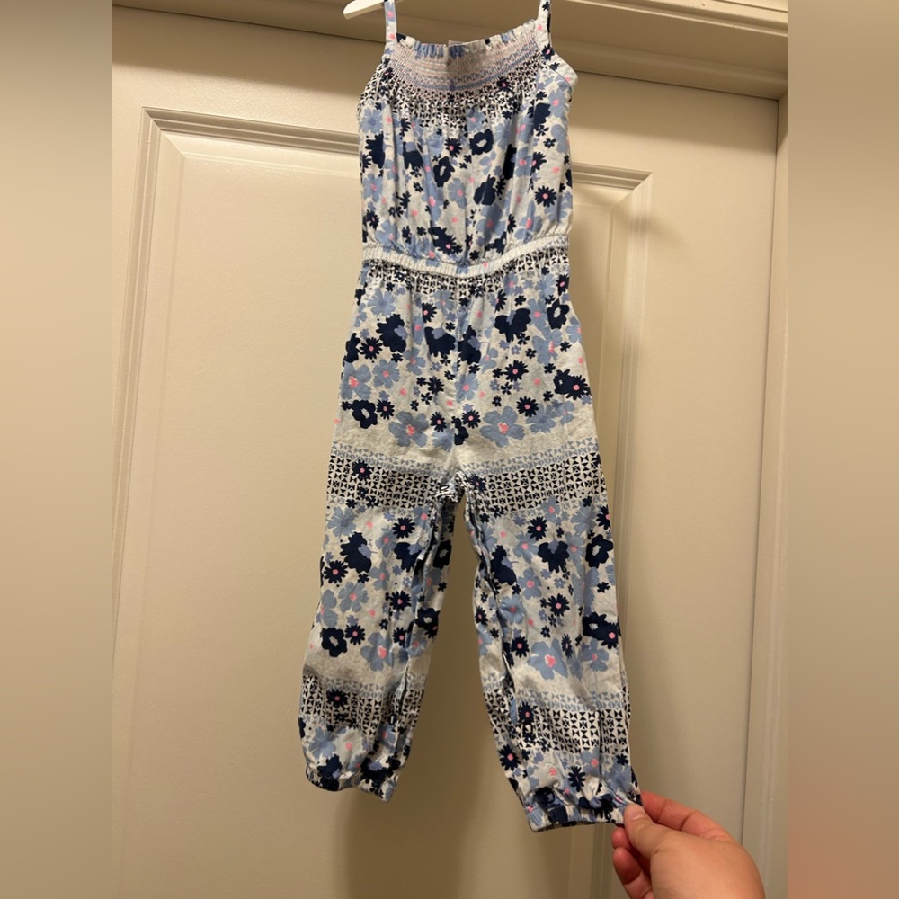 Carter’s 24M floral romper w/button snaps, elastic waist band and ankles